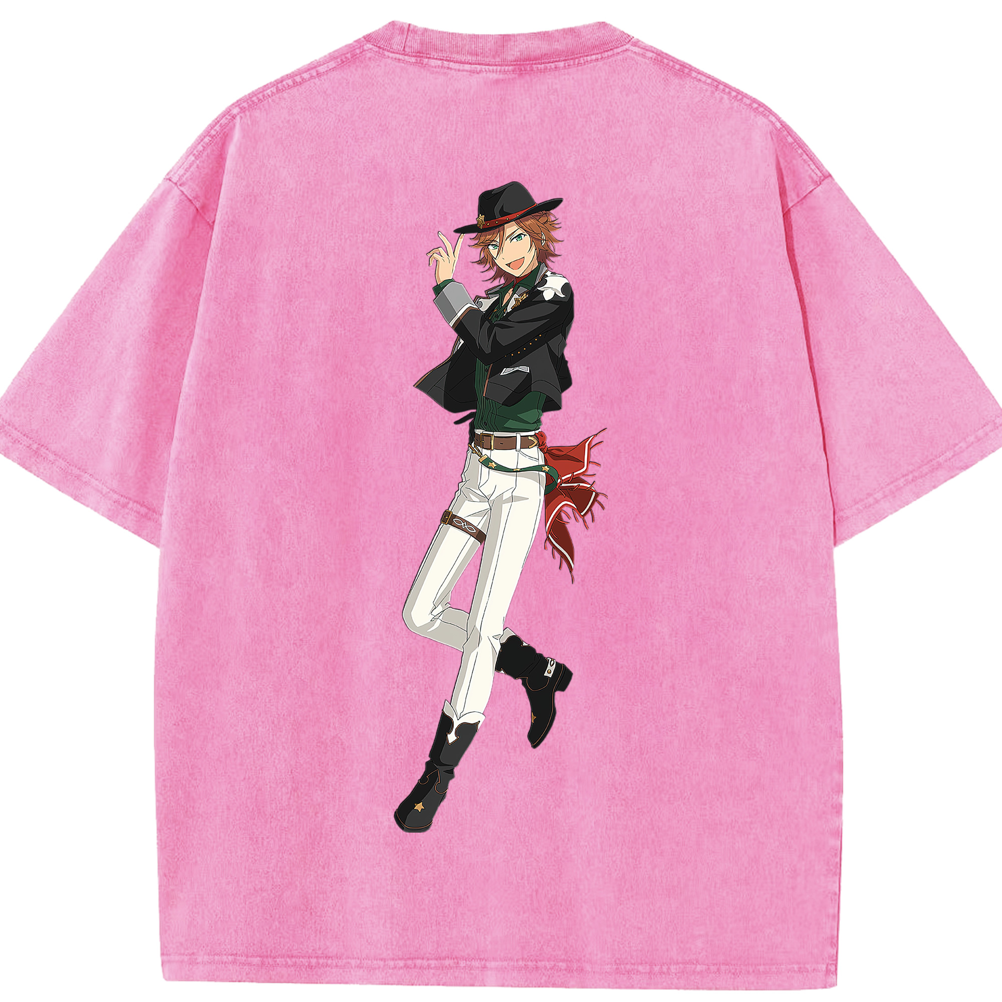 （画像用） あんさんぶるスターズ! Ensemble Stars 綿100% ヴィンテージ風 半袖Tシャツ（背面プリント）